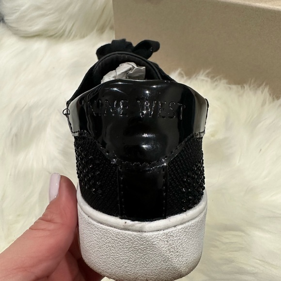 Fun and sparkly. Nine West sparkly black sneakers. - Picture 2 of 4